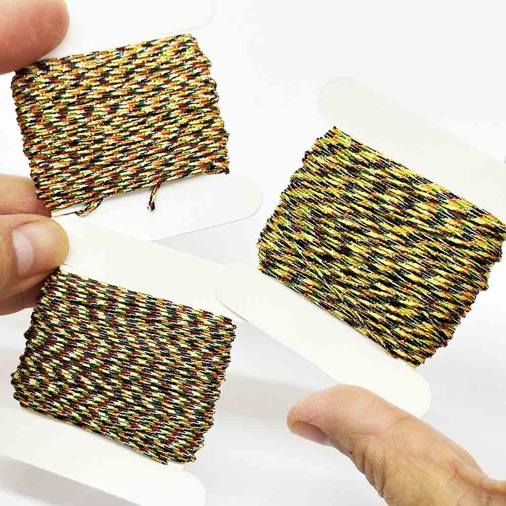 Fiasrel 20yards Colorful Nylon Gold Thread Decorative Twisted Round Rope for DIY Jewelry Making Woven Bracelet