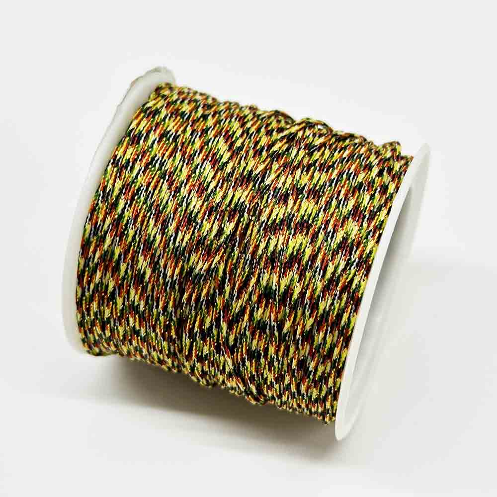 Fiasrel Jade Thread 0.6mm 0.8mm 1mm 2mm Five-color Hand-woven Rope Bracelet Multicolored Gold Thread String