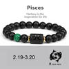Fiasrel 8mm Beads Zodiac Bracelet Stone Star Sign Astro Horoscope Bracelet