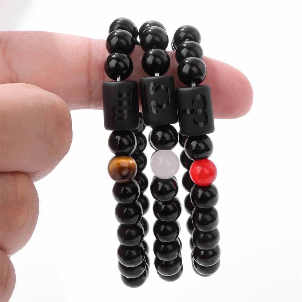 Fiasrel 12 Zodiac Couple Healing Real Precious Gemstone Stone Bracelet Crystals Fashion Jewelry Beaded Bracelet