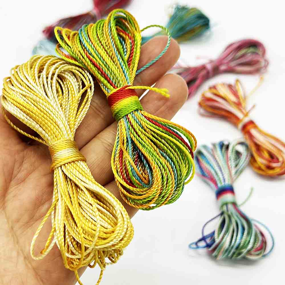 Fiasrel 8pcs/set 18 Strands 100% Polyester Thread Weaving Crafts Multi Color Sewing Threads Polyester Rainbow Thread