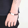 Fiasrel Jewelry Handmade Woven Genuine Leather Band Bracelet With Button Magnet Buckle