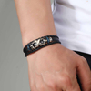 Fiasrel Vintage Leather Bracelet Retro Punk Leather Braided Bracelet Sea Rover Style Men's Leather Bracelet