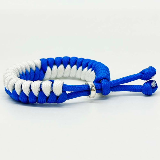 Fiasrel Handmade Blue and White Color String Cord Braided Adjustable Friendship Bracelets