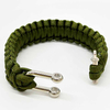 Fiasrel Camping Hiking Outdoor Adjustable Survival Handmade Paracord Stainless Steel Shackle Bracelet