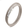 Fiasrel Titanium Steel Braided Leather Bracelet Simple Colourful Weave Rope Leather Bracelet String Magnetic Buckle Leather