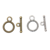 Fiasrel 10pcs Toggle Clasps Findings Buckle Connector Alloy Round OT Clasps