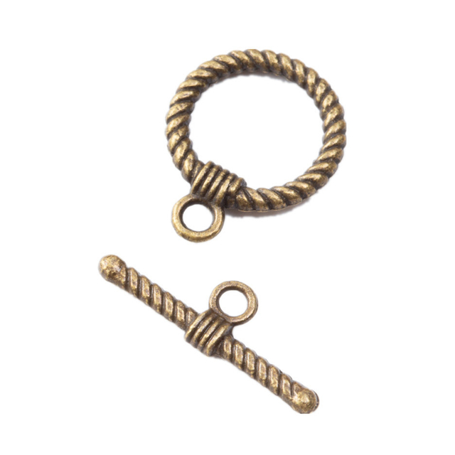 Fiasrel 10pcs Decorative Fashion Round Alloy OT Toggel Clasps for Jewelry Making