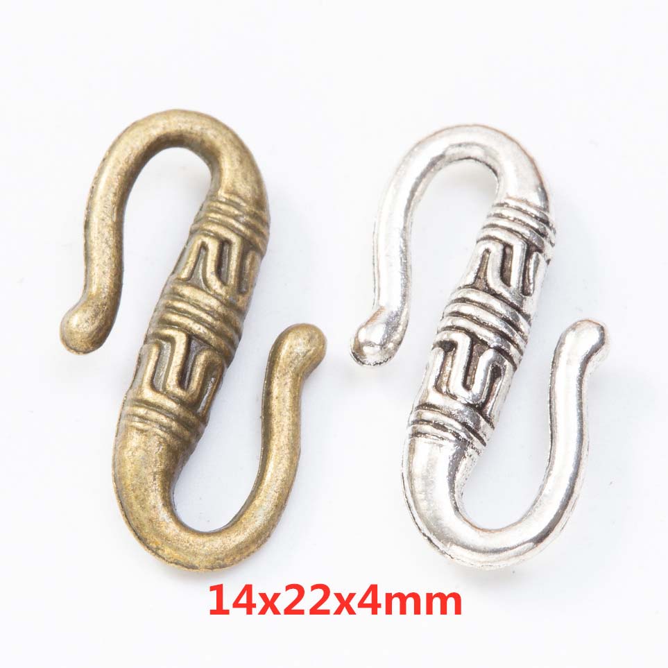 Fiasrel 10pcs Alloy S-Buckle Connection S-Hook DIY Accessories Retro Buckle Head Bracelet Necklace Jewelry Findings Components