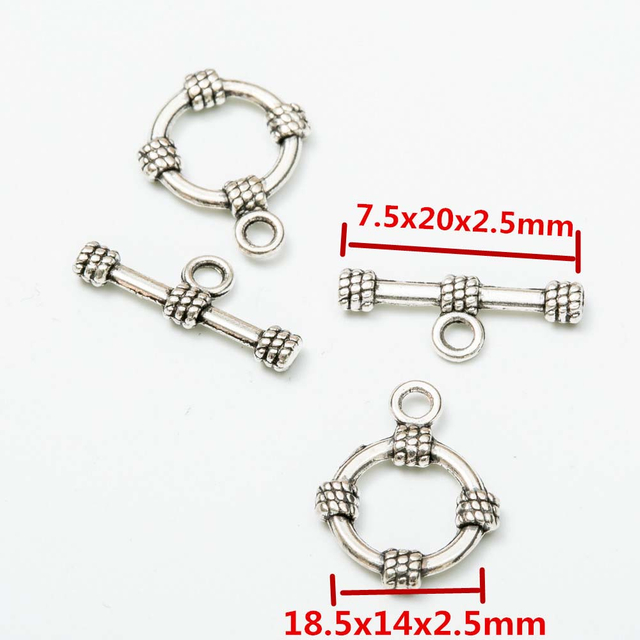 Fiasrel 10pcs DIY Alloy Toggle Clasp Metal Cord Ends Clasp Necklace Bracelet Clasps