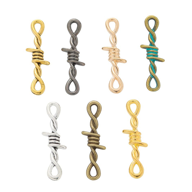 Fiasrel 10pcs Tiny Twisted Thorns Connectors Charms DIY Necklaces Bracelet Making Jewelry Accessory