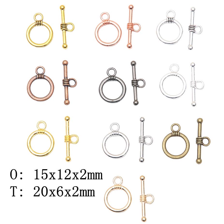 Fiasrel 10pcs Round Connector Lock Clasp Alloy Chain End Necklace OT Clasps