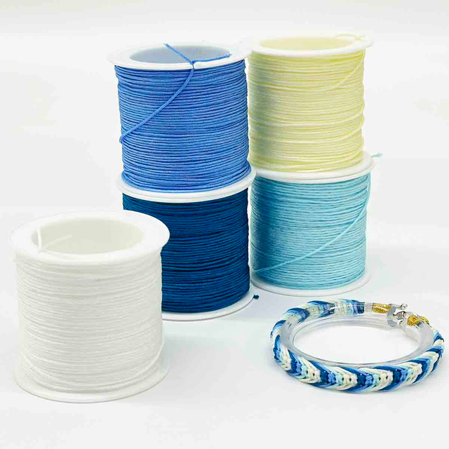 Fiasrel No.72 0.8mm 5rolls 43yards/roll Bright Sky Series Polyester Cord Beading Thread Bracelet Braided Jade Rope String