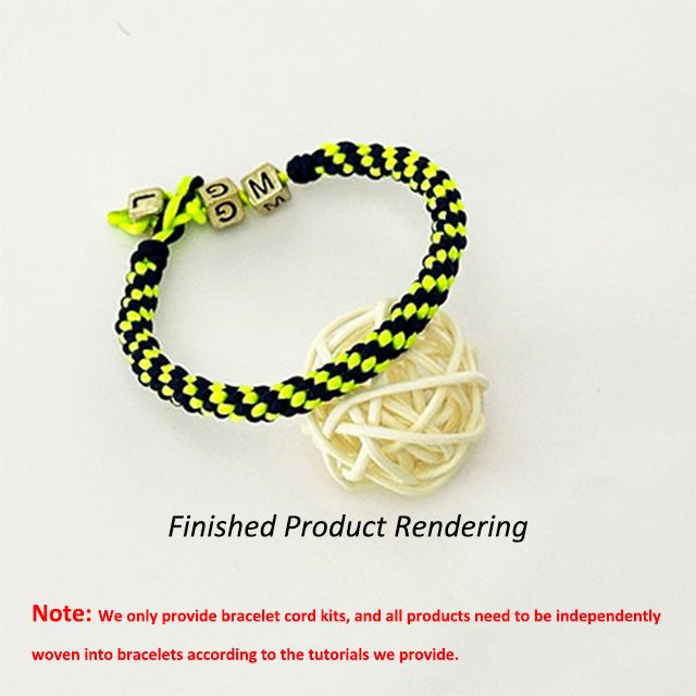 DIY Handmade Green Black Corn Knot Thread for Making Bracelet