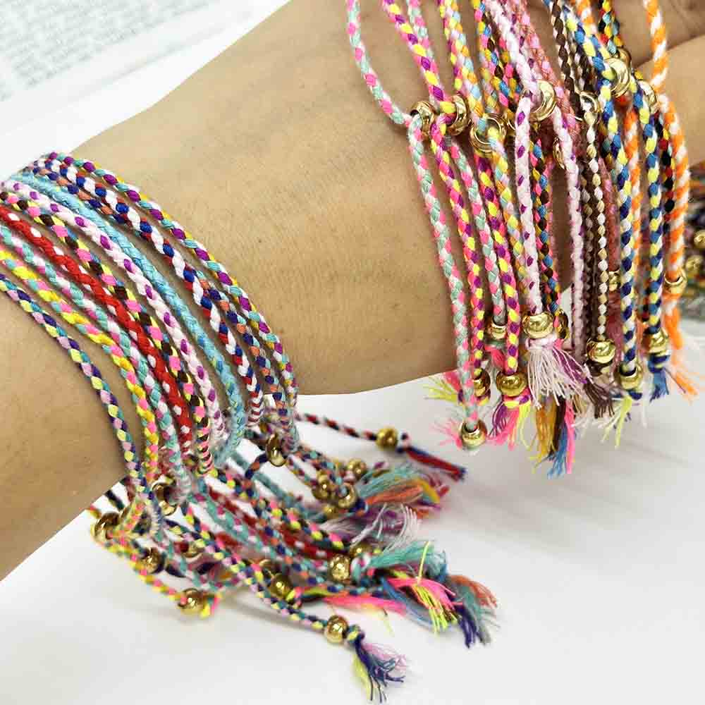 Fiasrel Bracelet Woven Rope Colorful Bracelet Jewelry Couple Men's and Women's Jewelry Accessories Adjustable Cotton Rope Bracelets