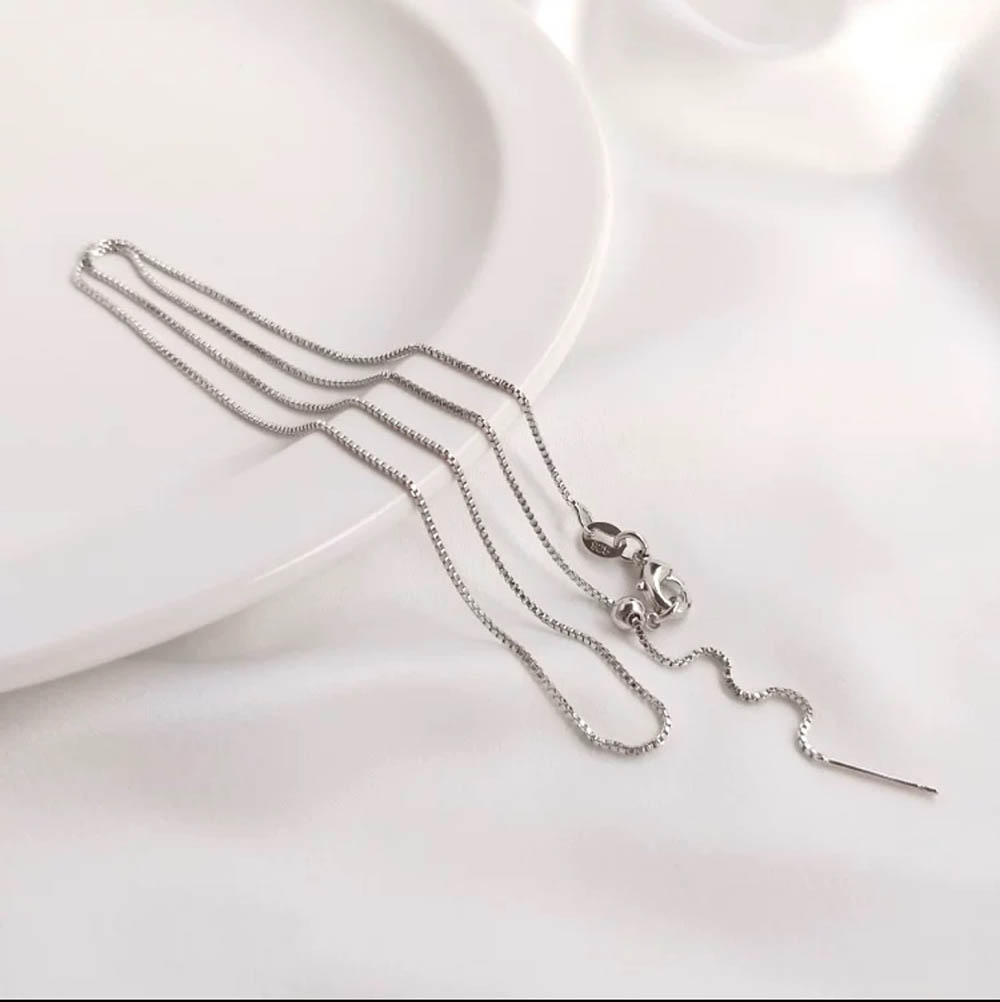 Fiasrel 10pcs Box Chains Sliding Ball Length Adjustable Chain Necklace for Jewelry Accessories