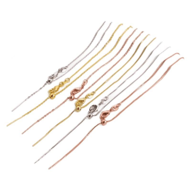 Fiasrel 10pcs Box Chains Sliding Ball Length Adjustable Chain Necklace for Jewelry Accessories
