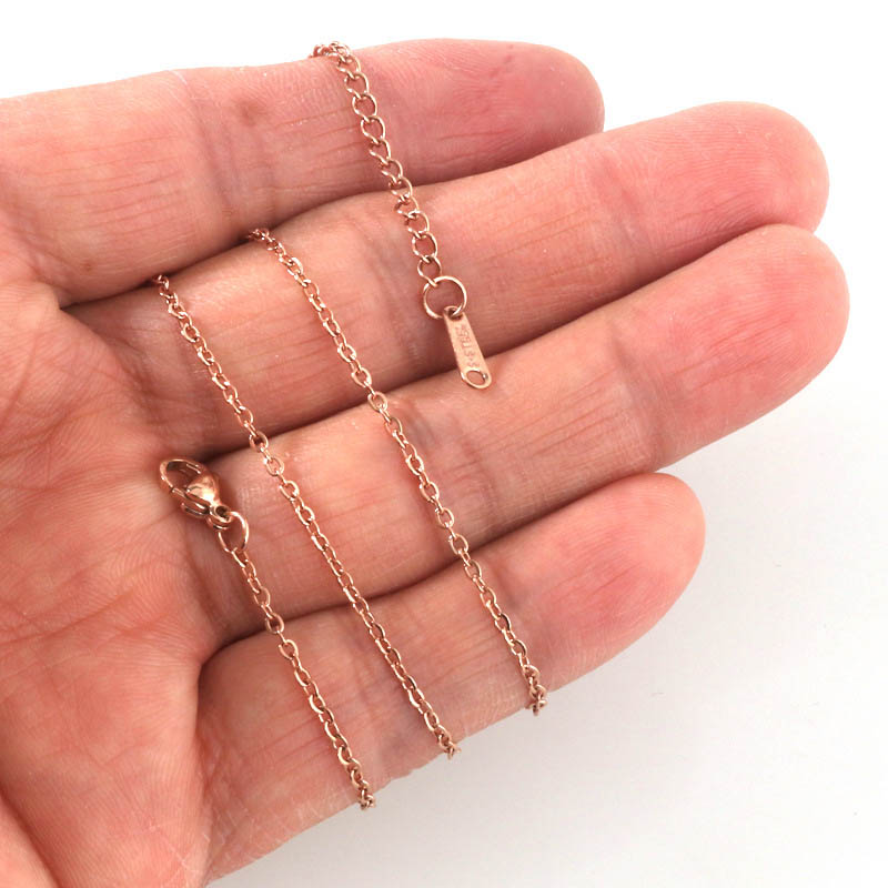 Fiasrel 10pcs Stainless Steel Chain Necklace O Linked Chains for Jewelry Making