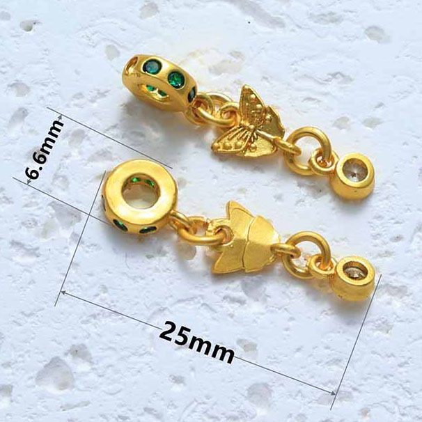 Fiasrel 5pcs Necklace Butterfly Pendant Chain Extension End Tails Drop Bead Charms for Delicate Necklace Bracelet Making