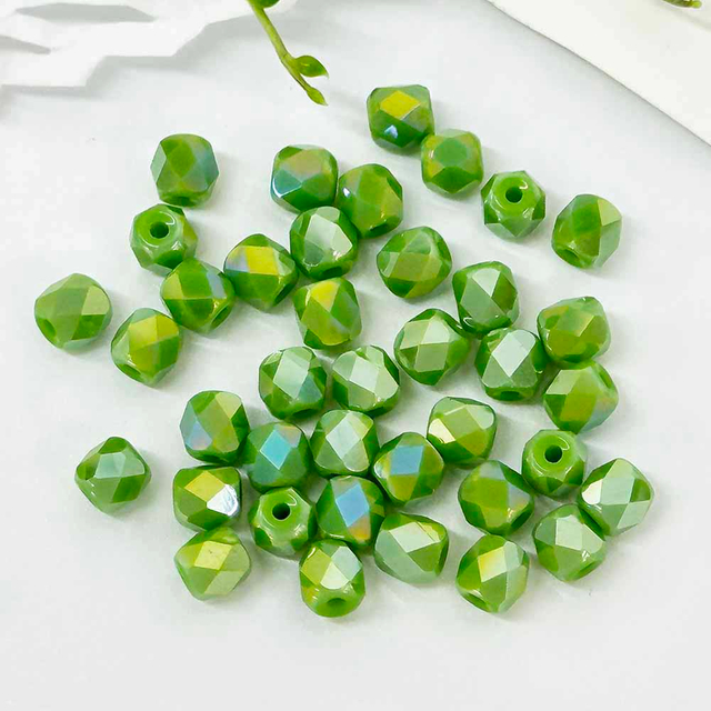 Fiasrel 20pcs DIY Handmade Beaded Accessories Glass Plated Color Loose Beads for Bracelet Necklace Jewelry Making