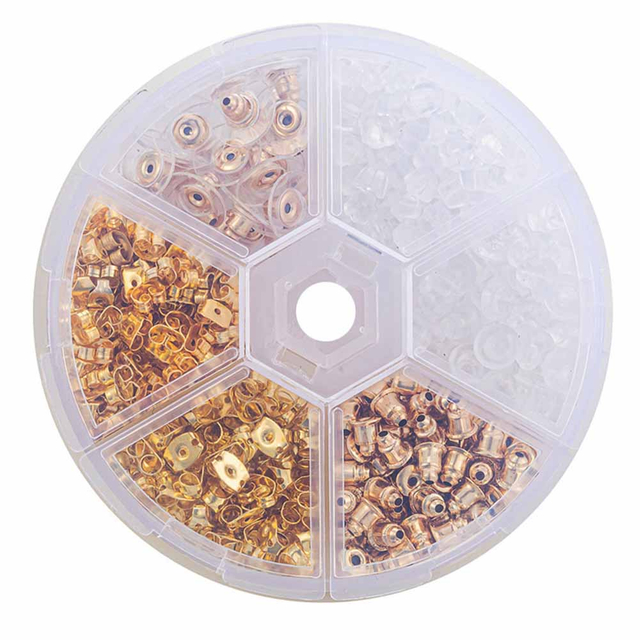 Fiasrel Mixed Fashion Jewelry Findings Kit DIY Jewelry Accessories Set Earring Backers Silicon Stoppers Kit for Jewelry Making