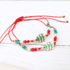 Fiasrel Christmas Bracelet Braided Adjustable Bracelet Snowman Christmas Tree Old Man Antlers Gift Pendant Bracelets