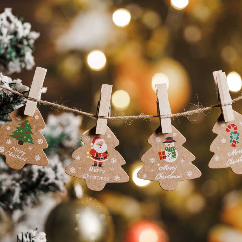 Fiasrel Decoration Card Flower Bouquet Tags Santa Claus Tags for Decorating The Christmas Tree