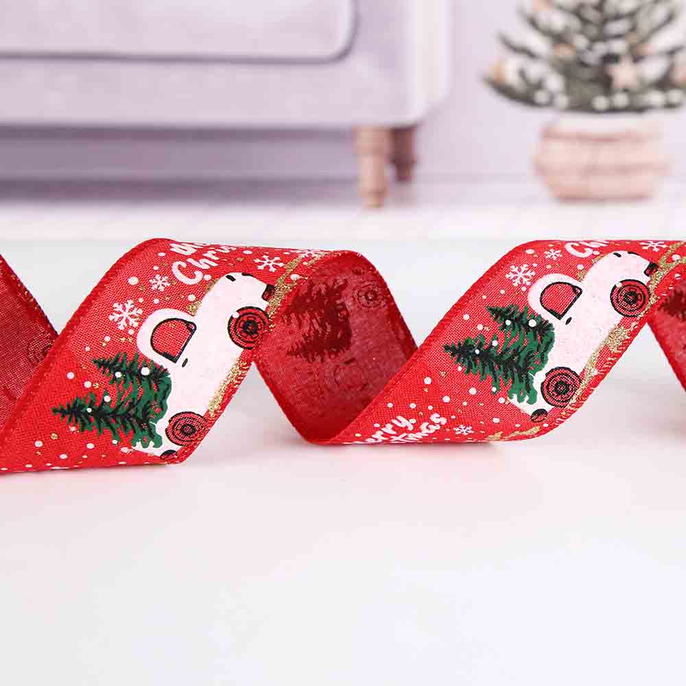 Fiasrel 2 Meter Christmas Tree Bow Wreath Wrapped Decorations Hanging Ornaments Christmas Gift Packaging Ribbon