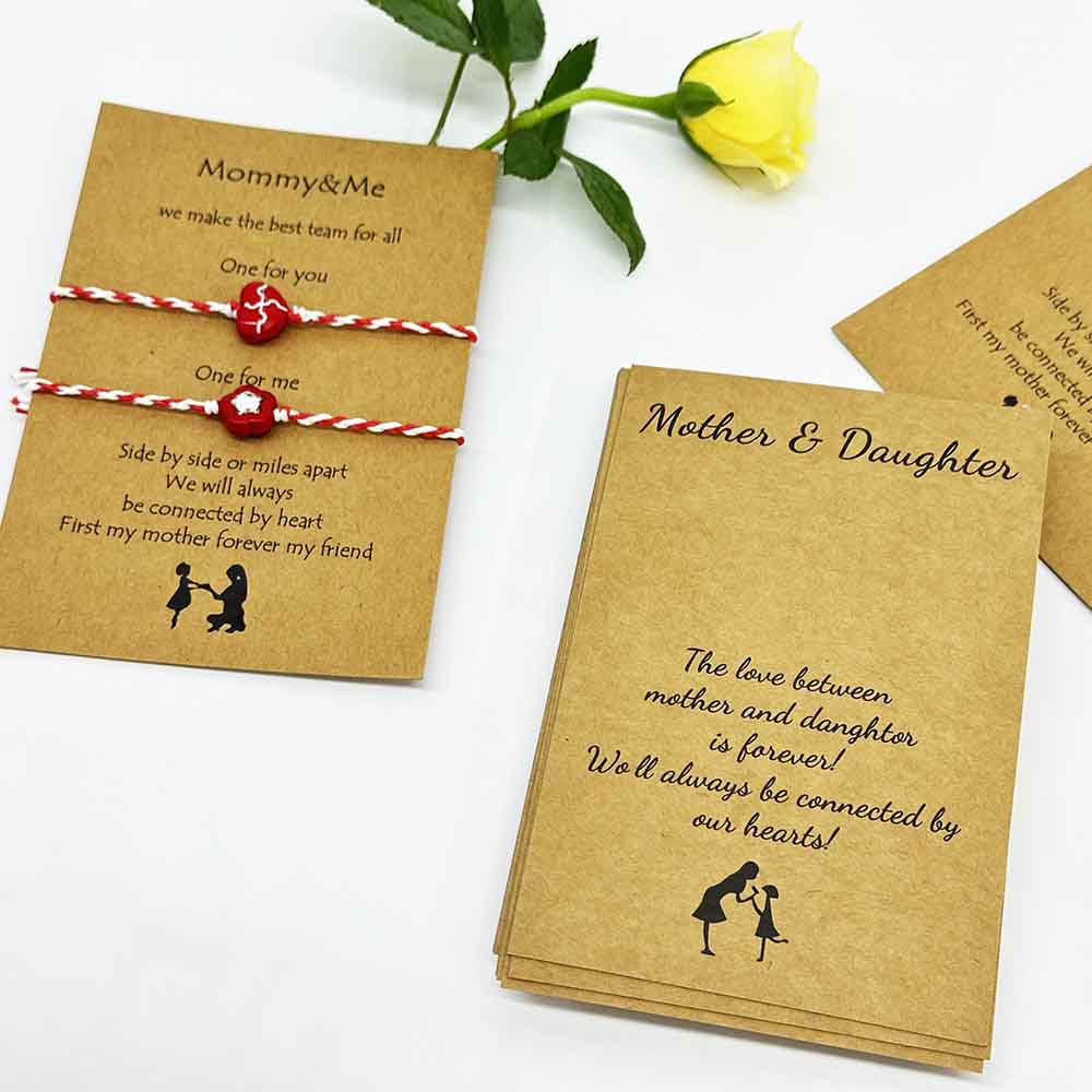 Fiasrel 20/50/100pcs Mother Daughter Bracelet Cards