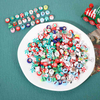 Fiasrel 50pcs Christmas Clay Beads Scattered Beads Santa Claus Snowman Christmas Tree Elk Soft Clay Sliced Beads