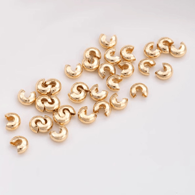 Fiasrel 20/50pcs Brass Clasp Connector Curved Moon Positioning Spacer Crimp Buckle Bracelet Accessories for Jewelry Making