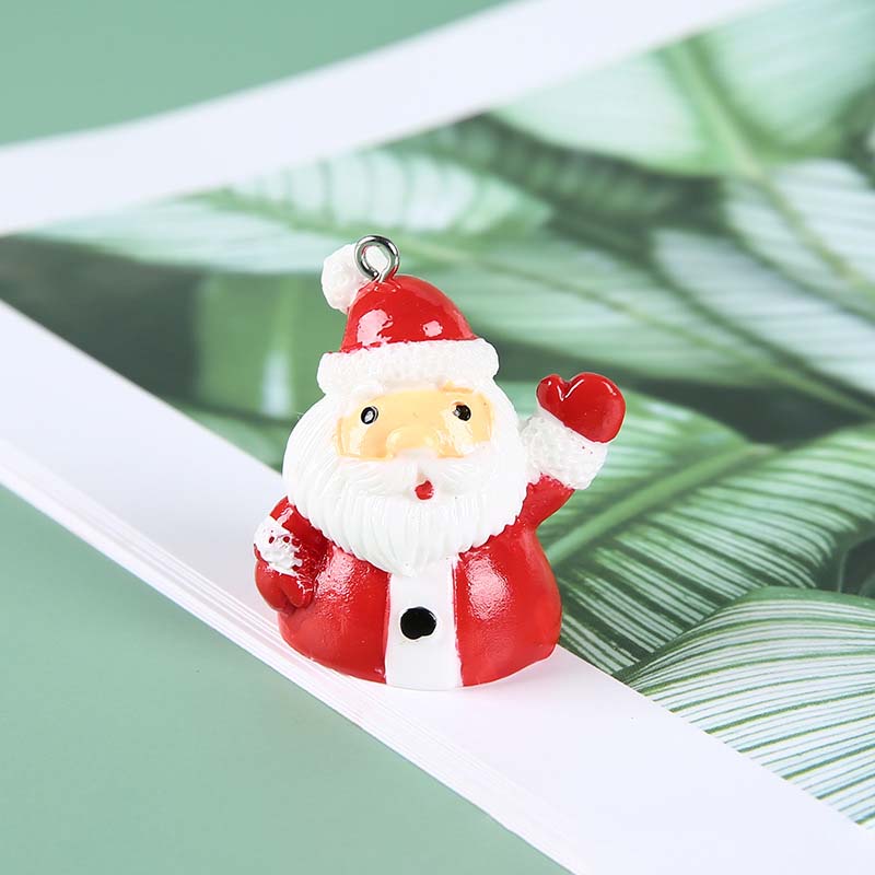 Fiasrel 15pcs/set Christmas Colorful Gift Resin Flatback Cabochon Christmas Decoration Ornament