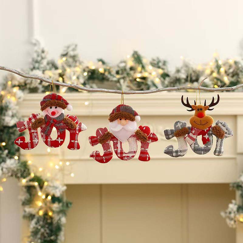 Fiasrel 1/4pcs Christmas Decorations Tree Hanging Gift Santa Elk Snowman Decoration Gift