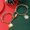 Fiasrel 1pair Christmas Couple Cord Bracelet Gifts Beaded Cord Bracelet Sets Woven Charm Kids Christmas Rope Gifts Bracelet Kit 