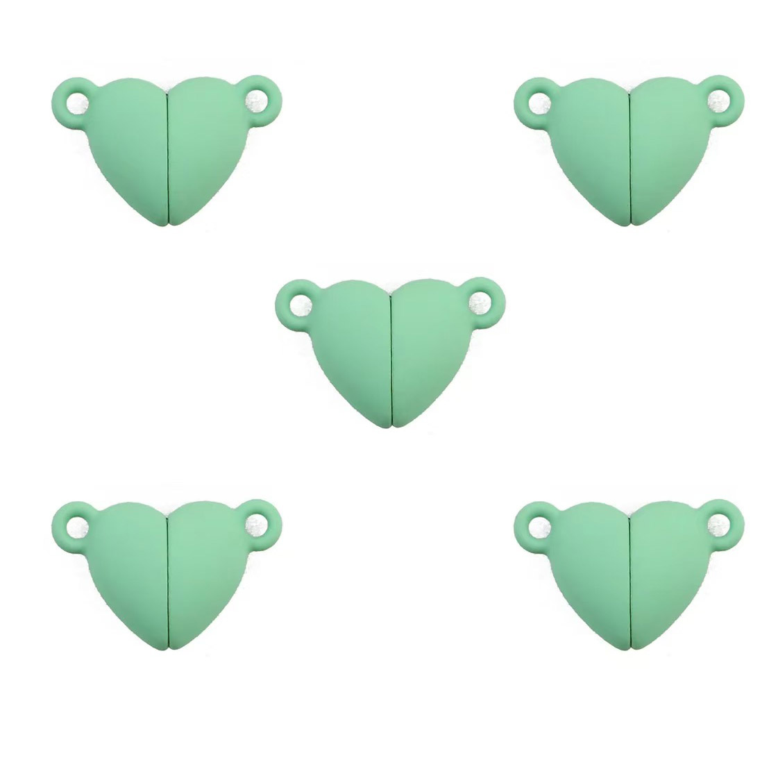 Fiasrel 10pcs DIY Jewelry Bracelet Alloy Multicolor Magnet Heart-Shaped Connectors Charm Pendants Beads