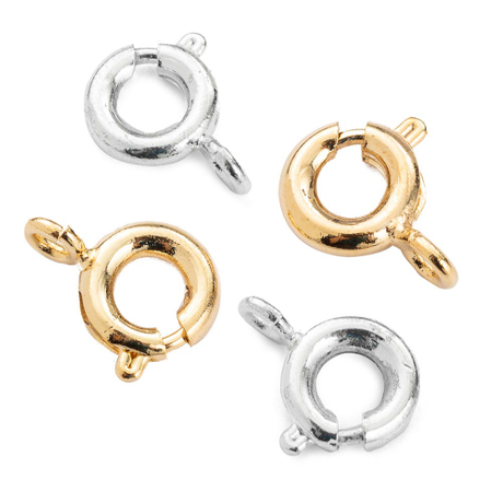 Fiasrel 6mm 20pcs Jewelry Findings DIY Gold Brass Spring Clasp