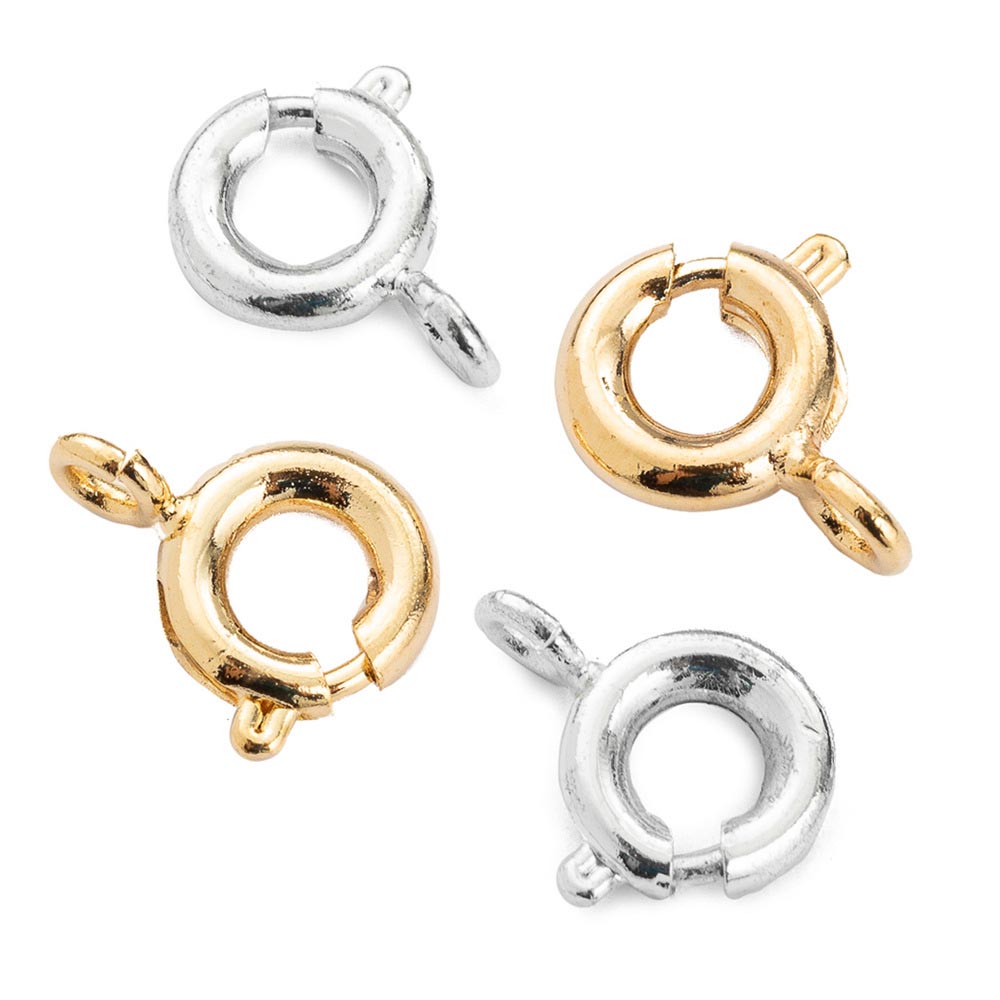 Fiasrel 6mm 20pcs Jewelry Findings DIY Gold Brass Spring Clasp