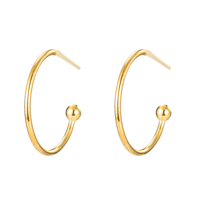 Fiasrel 5/10/50pais 18K Gold Plated Round Light Stud Earrings Accessories Brass Plated Real Gold Hypoallergenic Stud Earrings