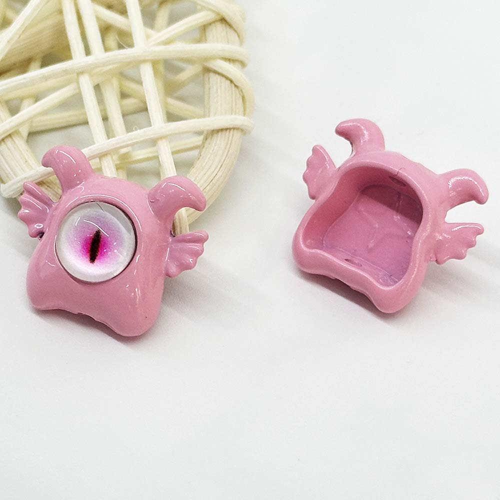 Fiasrel 10pcs Alloy Painted Metal Fashion Beadss Small Cyclops Charms Beads for DIY Jewelry Making