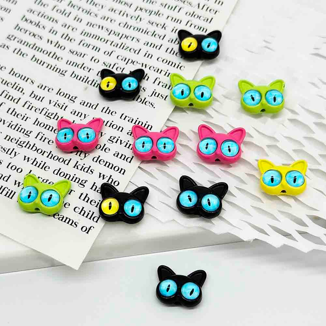 Fiasrel 10pcs Jewelery Personalised Fine Gifts Quirky Black Cat Beads
