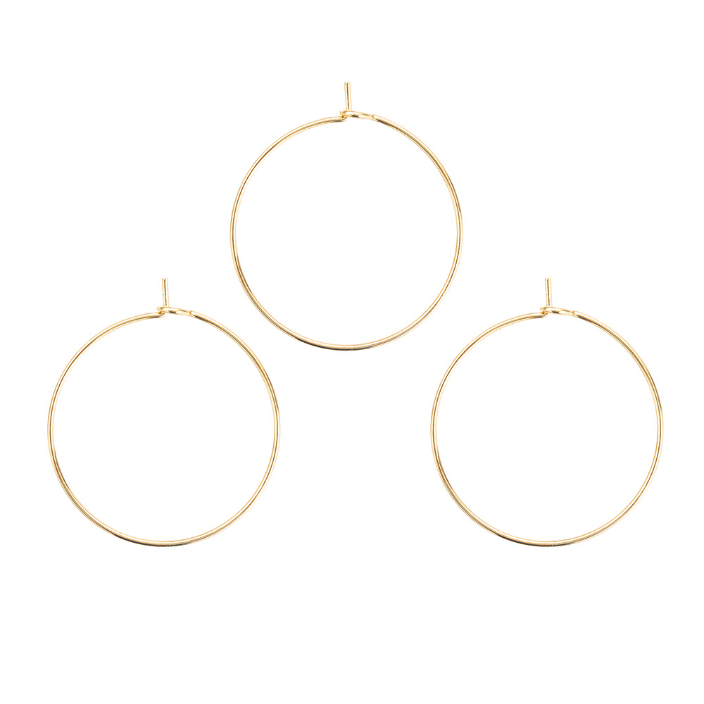 Fiasrel 10/50pais Handmade DIY Earrings Accessories Multi-size Circle Pendant Gold Silver Earring Hoops