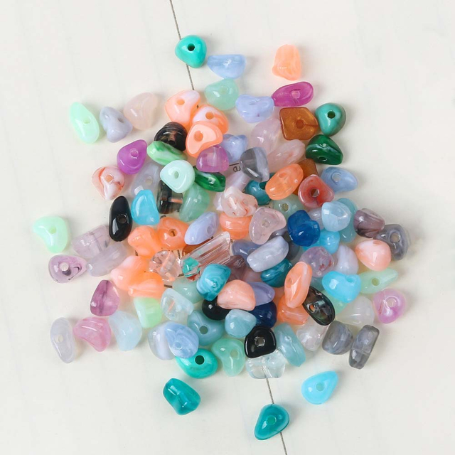 Fiasrel 100pcs Fashion Jewelry Pendants Charms Colored Acrylic Loose Beads