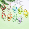 Fiasrel 9cs Multifunctional Decorative Buckle DIY Hand-painted Alloy Open Ring Christmas Tree Spring Buckle for Bag Mobile Phone Chain Pendant