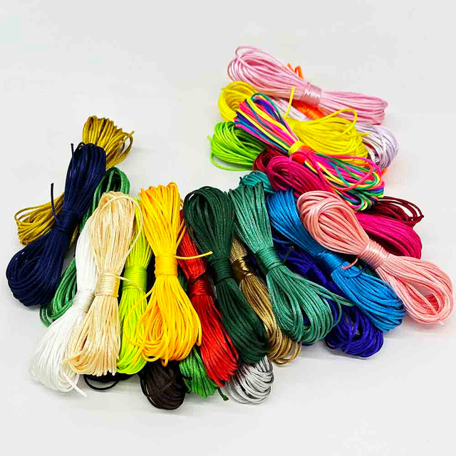 Fiasrel 28pcs 1.5mm 2.0mm 2.5mm Chinese Macrame Knotting Cord Kit for Jewelry Making Bracelet Necklace Earrings
