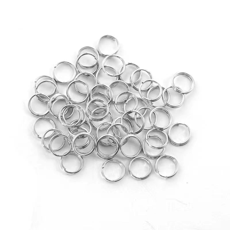 Fiasrel 100pcs Metal Round Split Key Ring for Blank Keychain