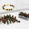 Fiasrel 8mm 10mm Mixed Red and Green Christmas Glass Crackle Bead Festive Gradient Handmade Bead Kit for Jewelry Making DIY Fashion Necklace Earring Keychain & Cellphone Charms Craft