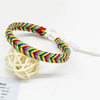 Fiasrel Color Gradient Wax Cord Hand Woven Adjustable Multicoloured Rope Bracelet