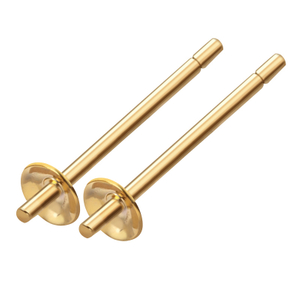 Fiasrel 10Pairs Earring Mountings Brass Earring Pin with Cap for Earring Jewelry Findings