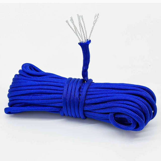 Fiasrel 10Yards 4mm Thick Braided 7-Core Paracord Rope for Camping, Hiking, Jewelry Making And DIY Projects