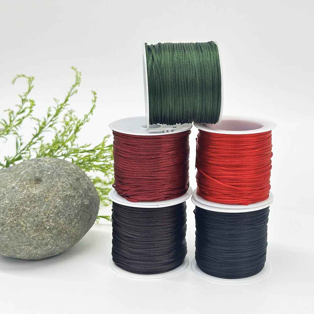 Fiasrel 1.5mm 5rolls Macaron Series Color Chinese Knotting Silk Macrame Cord for Jewelry Making Bracelet Necklace DIY Supplies